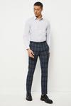 Burton Skinny Fit Navy Green Check Suit Trousers thumbnail 2