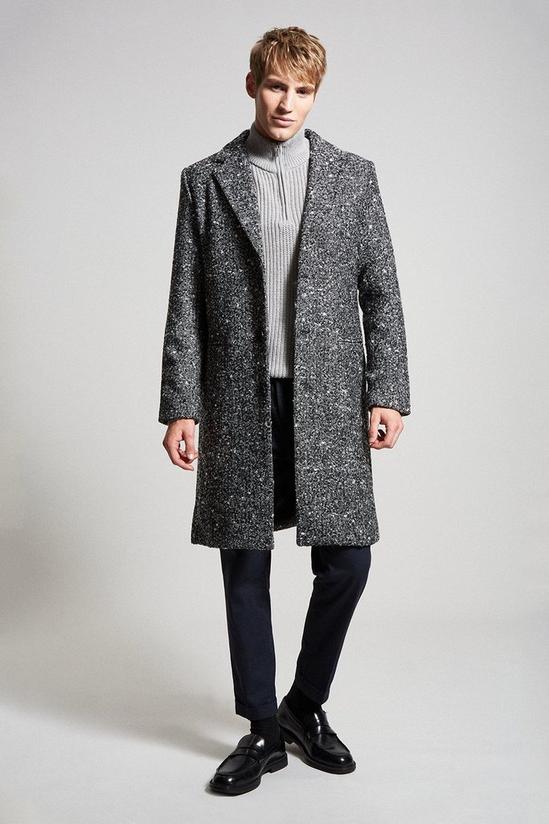 Burton Grey Textured Overcoat 1