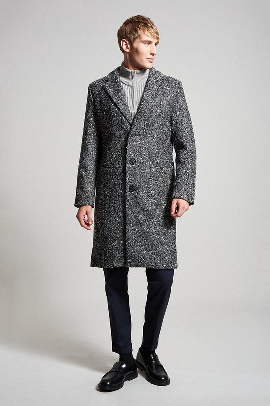 Burton Grey Textured Overcoat 2