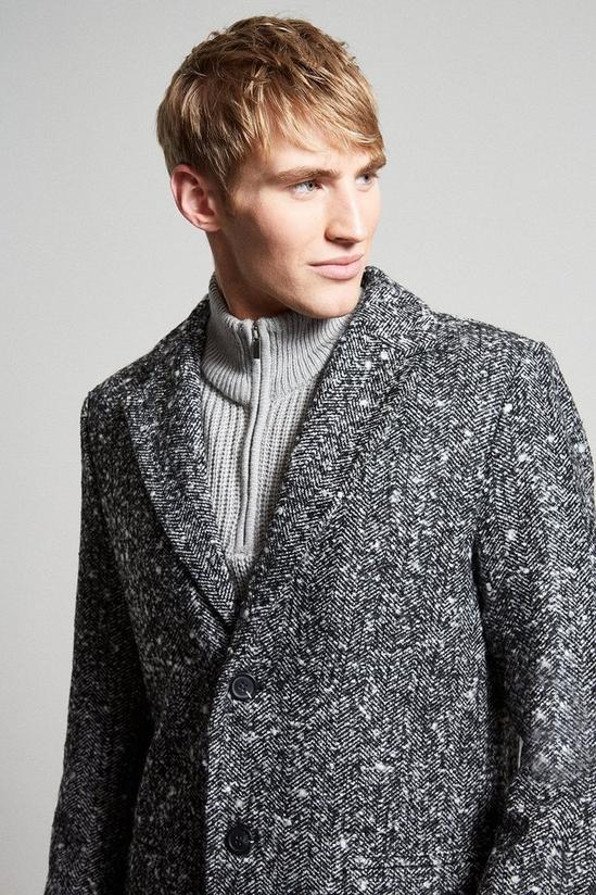 Burton Grey Textured Overcoat 4