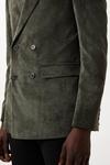 Burton Slim Fit Green Cord Double Breasted Jacket thumbnail 4
