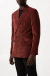 Burton Slim Fit Rust Cord Double Breasted Jacket thumbnail 2