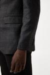 Burton Slim Fit Black Textured Check Blazer thumbnail 5