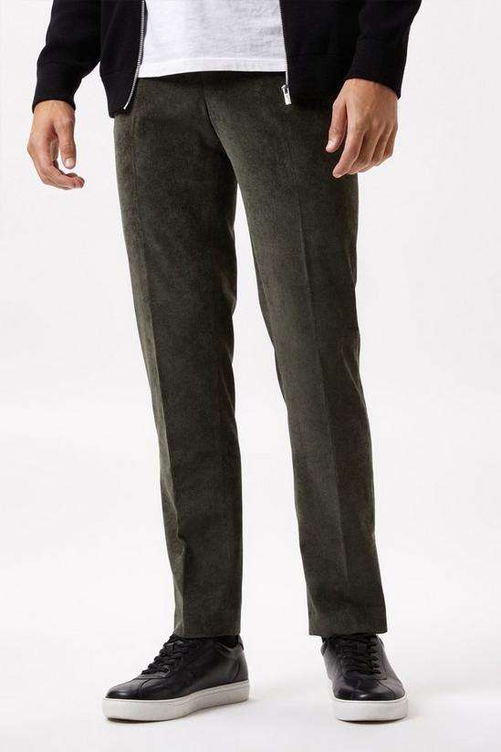Burton Slim Fit Green Cord Trousers 1