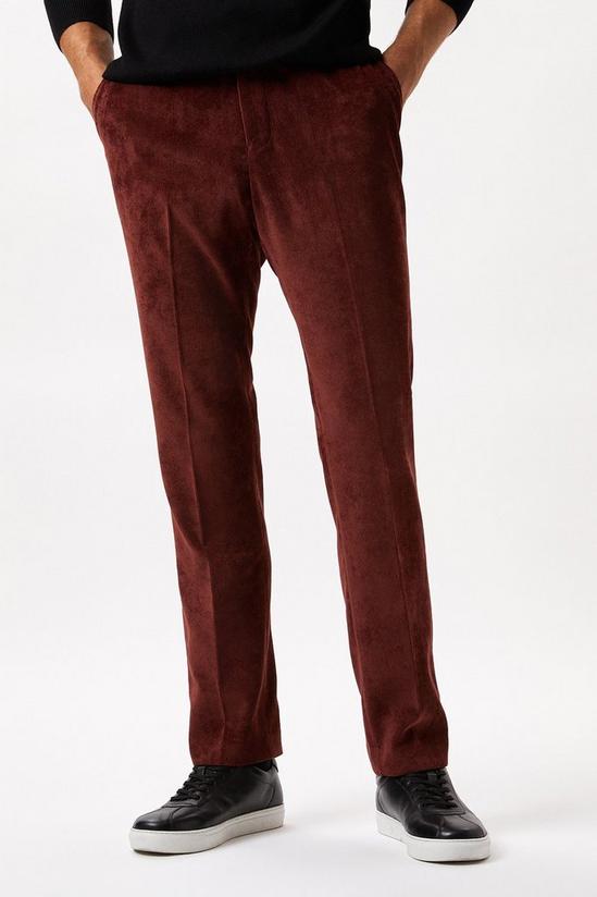 Burton Slim Fit Rust Cord Trousers 1