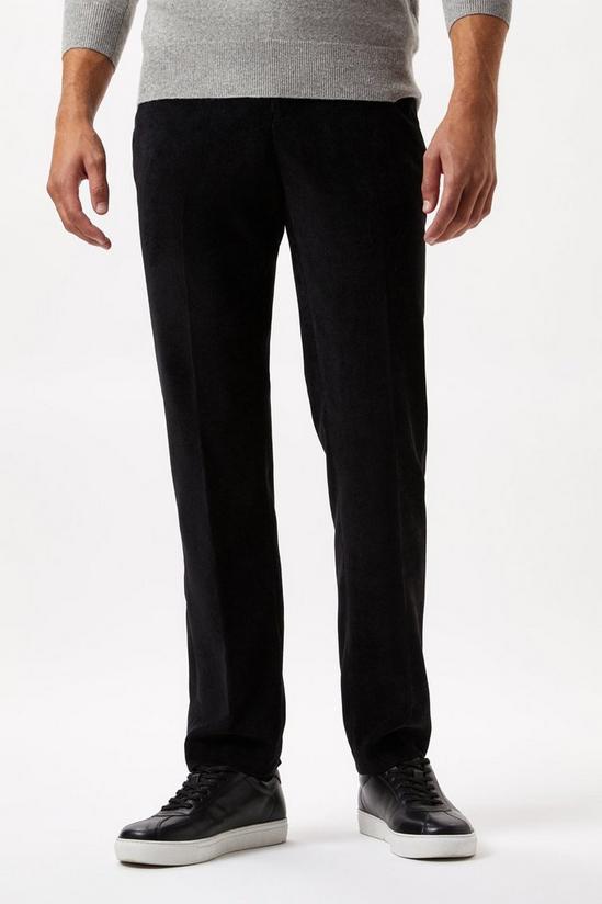 Burton Slim Fit Black Cord Trousers 1