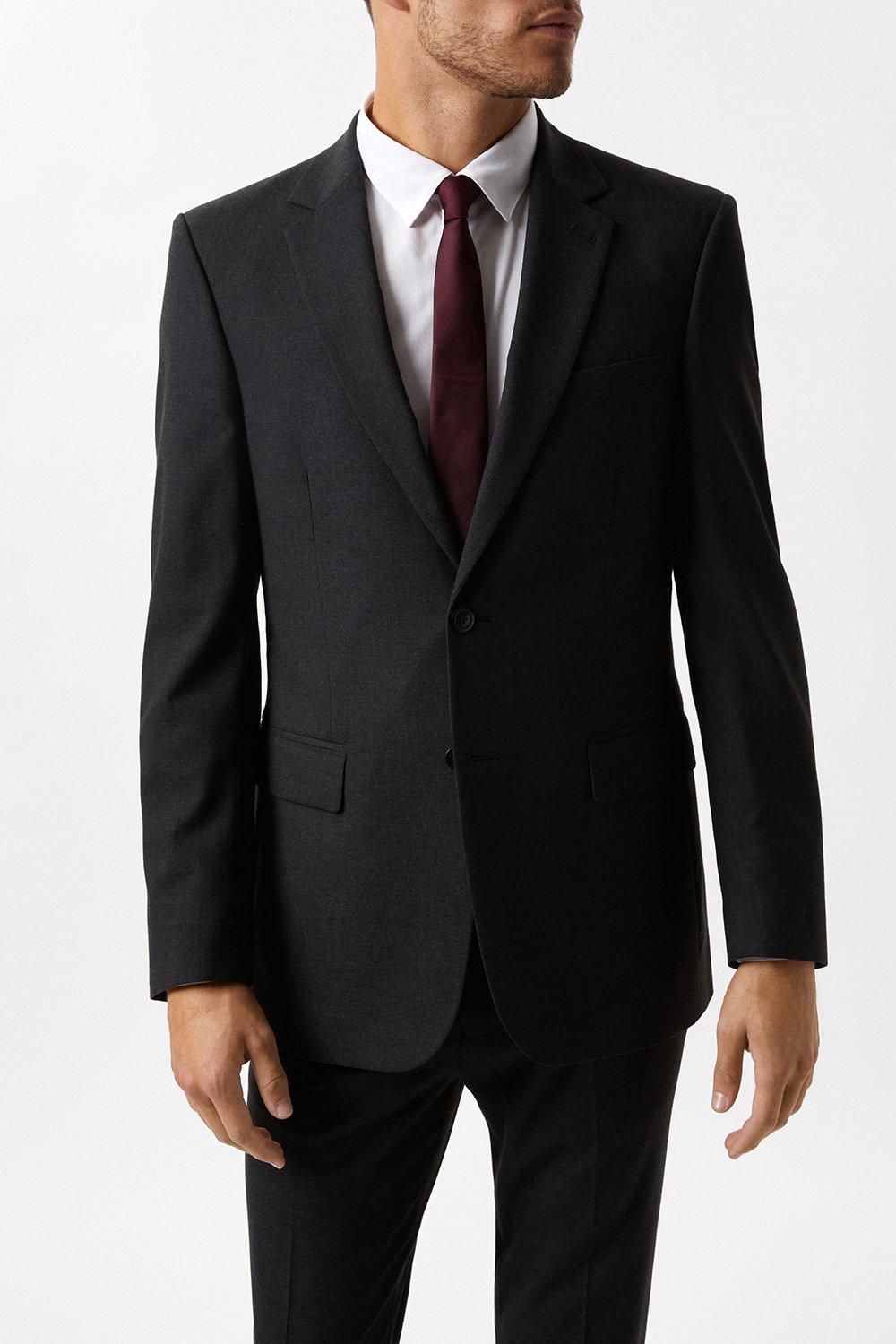 Mens Plus And Tall Tailored Charcoal Essential Jacket