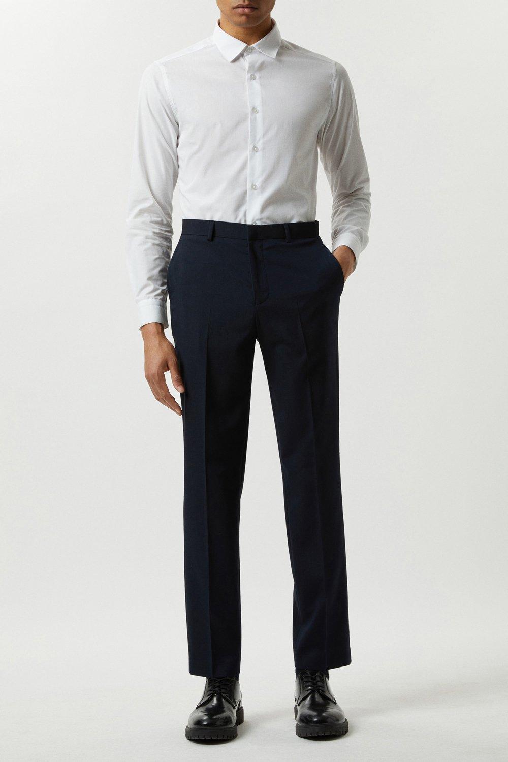 Mens Plus And Tall Slim Navy Essential Trousers