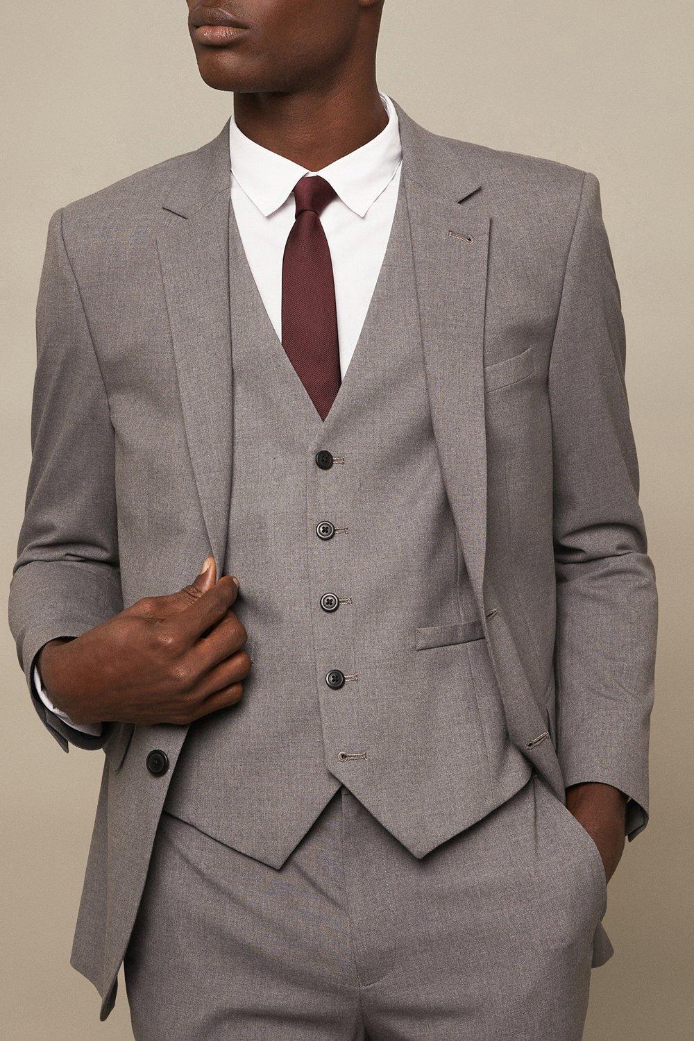 Mens Plus And Tall Tailored Grey Essential Jacket