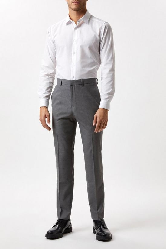 Burton Plus And Tall Slim Grey Essential Trousers 1