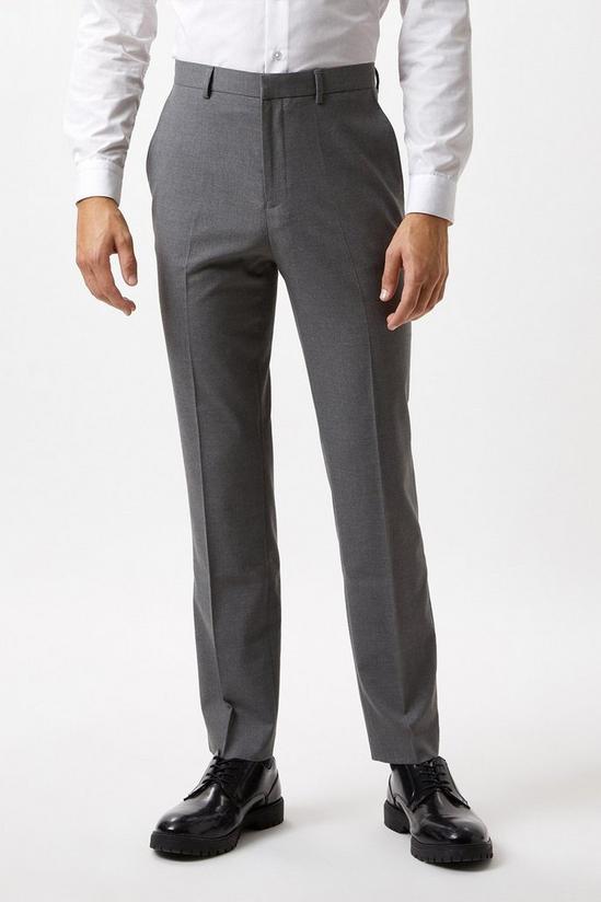 Burton Plus And Tall Slim Grey Essential Trousers 2