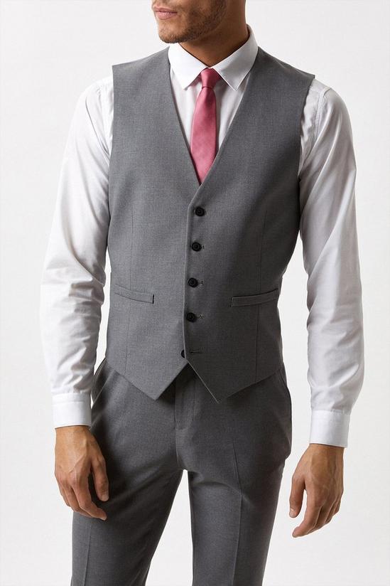 Burton Plus And Tall Slim Grey Essential Waistcoat 1
