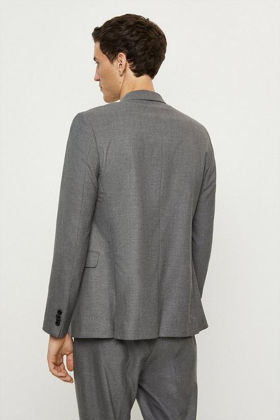 Burton Slim Fit Grey Basketweave Double Breasted Suit Jacket 3
