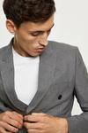 Burton Slim Fit Grey Basketweave Double Breasted Suit Jacket thumbnail 5