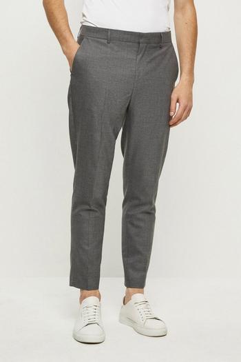 Related Product Slim Tapered Fit Grey Basketweave Suit Trousers