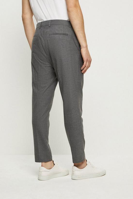 Burton Slim Tapered Fit Grey Basketweave Suit Trousers 3