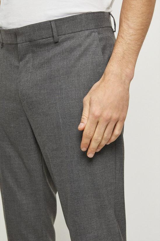 Burton Slim Tapered Fit Grey Basketweave Suit Trousers 4