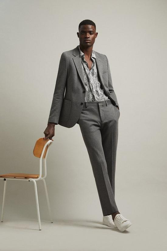Burton Slim Fit Grey Jersey Suit Jacket 1