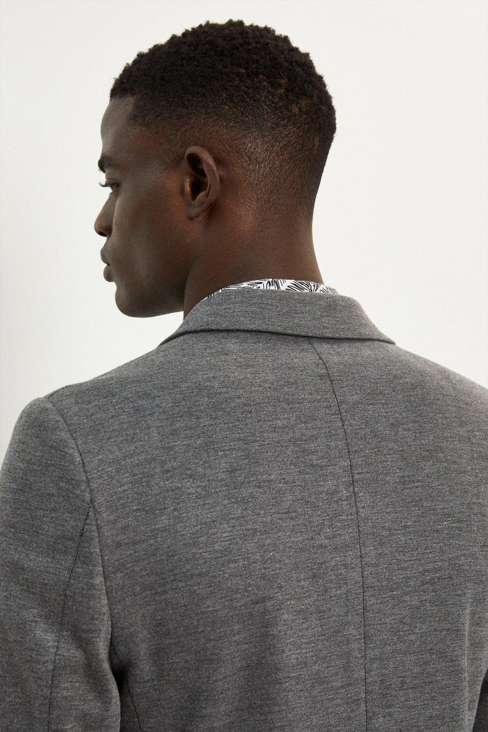 Mens grey jersey clearance blazer