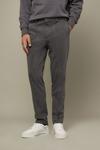 Burton Slim Fit Grey Jersey Trousers thumbnail 1