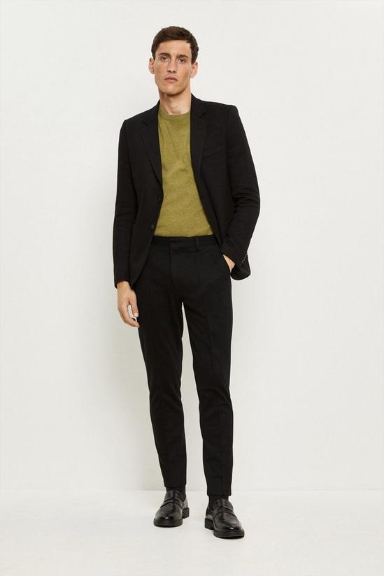 Burton Slim Fit Black Jersey Suit Jacket 1