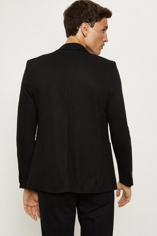 Burton Slim Fit Black Jersey Suit Jacket 3