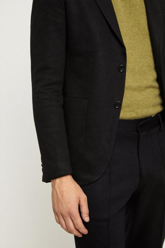 Burton Slim Fit Black Jersey Suit Jacket 5