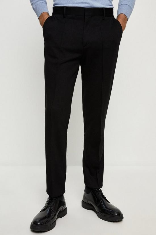 Burton Slim Fit Black Jersey Trousers 1