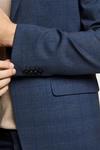 Burton Blue Slim Fit Checked Jersey Suit Jacket thumbnail 5