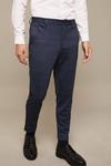 Burton Blue Slim Fit Check Jersey Smart Trousers thumbnail 1