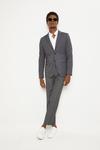 Burton Slim Fit Grey Stripe Jersey Suit Jacket thumbnail 2