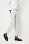 Burton Slim Fit Light Grey Pow Check Suit Trousers thumbnail 1
