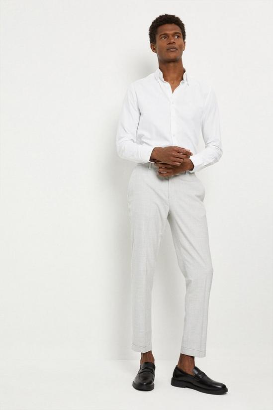 Burton Slim Fit Light Grey Pow Check Suit Trousers 2