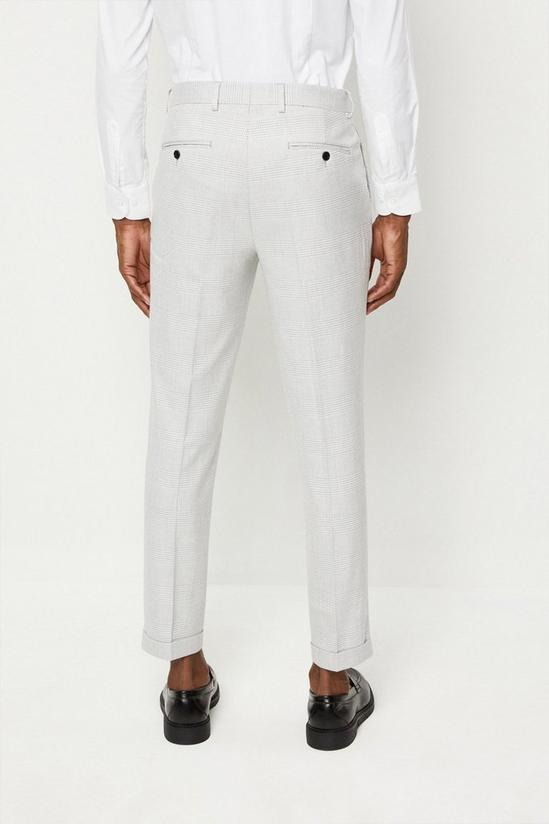 Burton Slim Fit Light Grey Pow Check Suit Trousers 3