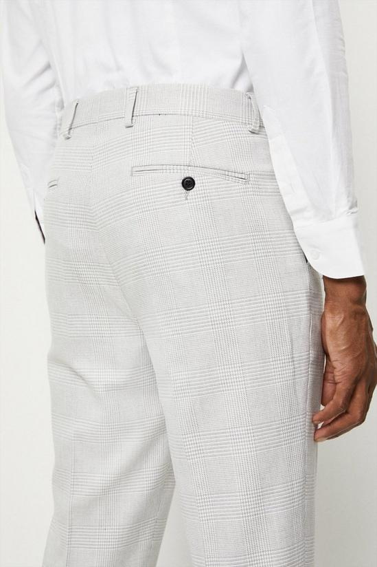 Burton Slim Fit Light Grey Pow Check Suit Trousers 4