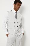 Burton Slim Fit Light Grey Pow Check Suit Waistcoat thumbnail 1