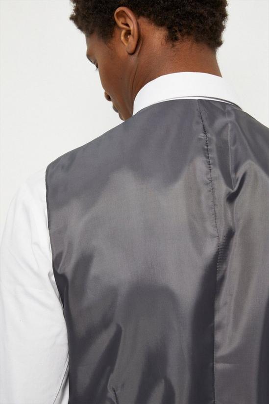 Burton Slim Fit Light Grey Pow Check Suit Waistcoat 3