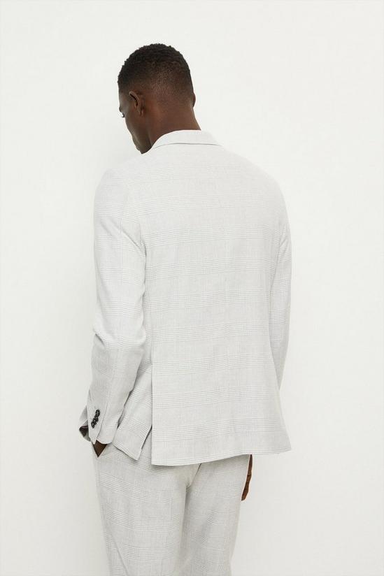 Burton Slim Fit Light Grey Overcheck Suit Jacket 3
