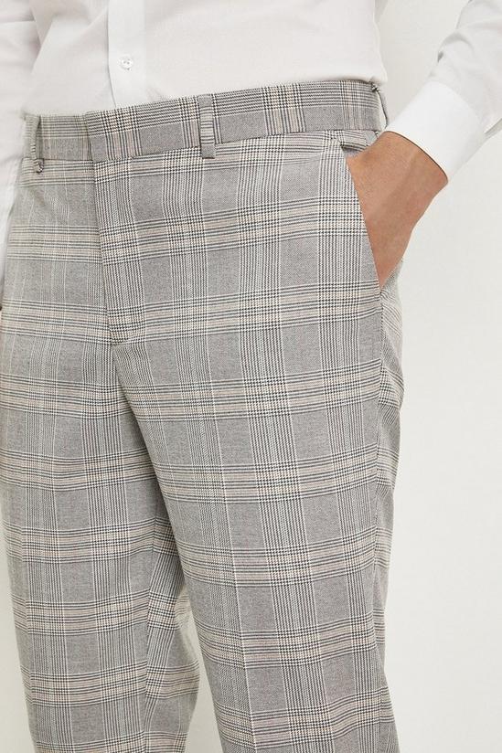 Burton Slim Fit Light Grey Overcheck Suit Trousers 4