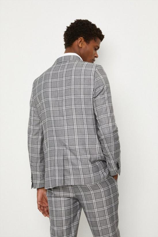 Burton Skinny Fit Grey Textured Check Suit Jacket 3