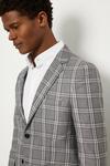 Burton Skinny Fit Grey Textured Check Suit Jacket thumbnail 4
