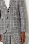 Burton Skinny Fit Grey Textured Check Suit Jacket thumbnail 6