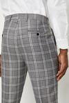 Burton Skinny Fit Grey Textured Check Suit Trousers thumbnail 4