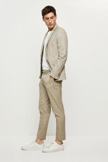 Related Product Skinny Fit Neutral Pow Check Suit Jacket