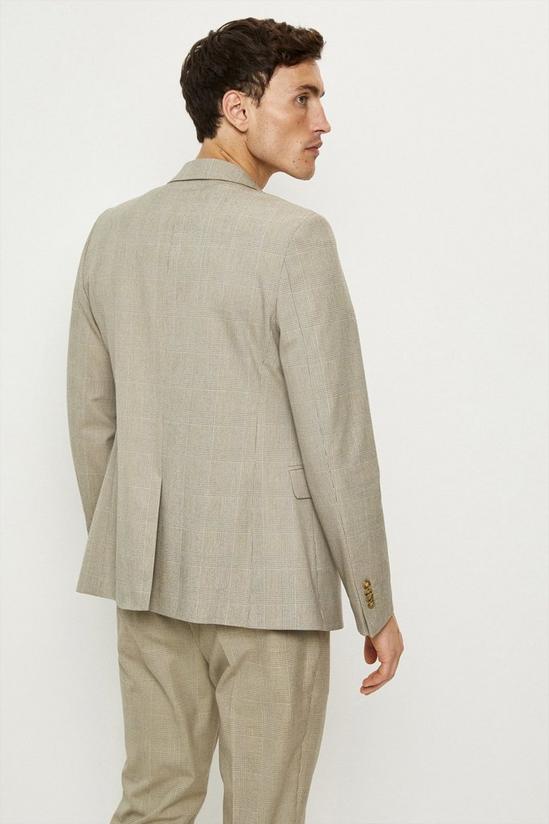 Burton Skinny Fit Neutral Pow Check Suit Jacket 3