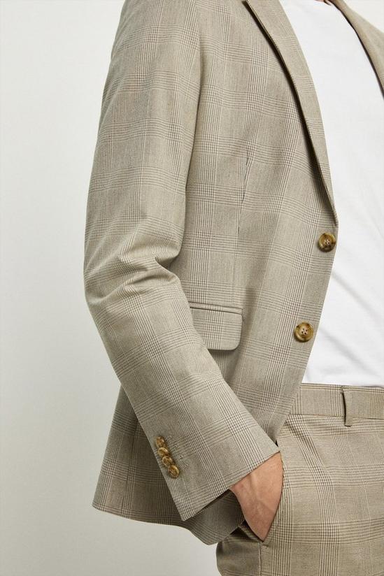 Burton Skinny Fit Neutral Pow Check Suit Jacket 6