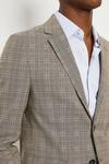 Burton Skinny Fit Brown Textured Check Suit Jacket thumbnail 4
