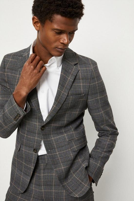 Burton Slim Fit Overcheck Suit Jacket 1