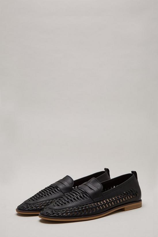 Burton Leather Look Woven Loafers 2