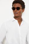 Burton White Slim Fit Long Sleeve Easy Iron Shirt thumbnail 4